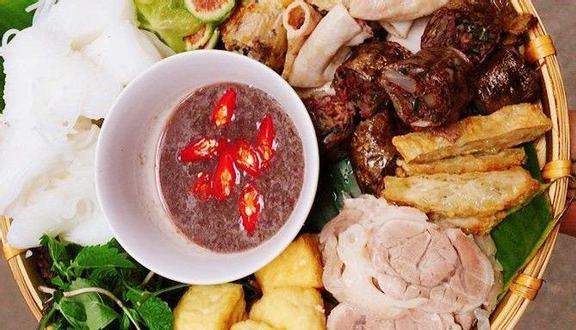 Bún đậu nem chả cốm dồi sụn chiên