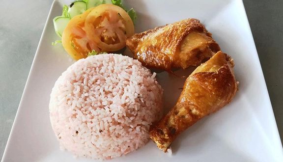 Cơm đùi gà xối mỡ 3/4