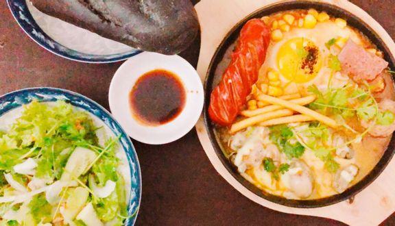 Trứng, xíu mại, pate, cá