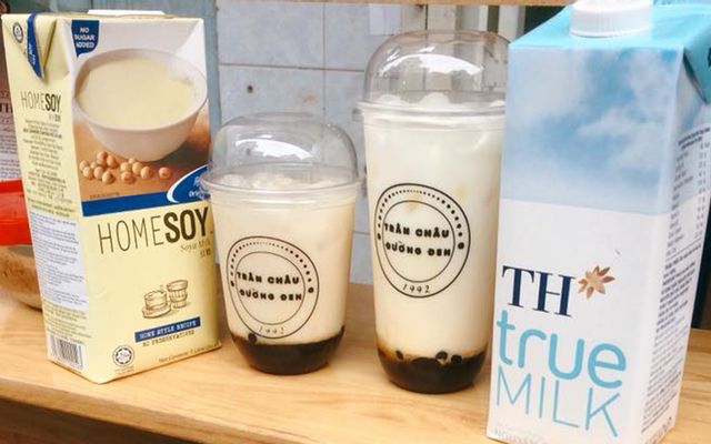 Combo 2 hồng trà trân châu đường đen size L + 2 sương sáo