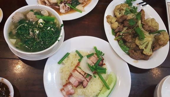 Combo 1: Cơm Gà Ta + Canh cải bẹ xanh sốt đông cô