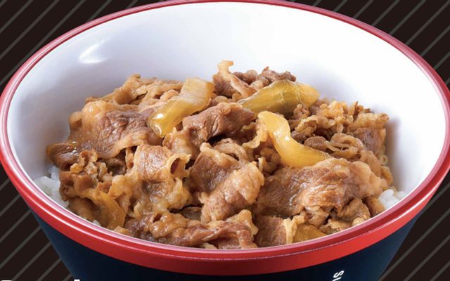 Set C2. Cơm bò hầm phô mai tan chảy M + Gyoza 3 miếng + trà lúa mạch