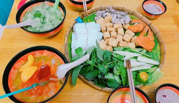 Bún Đậu Thịt Chả Cốm + Chả Giò Cua