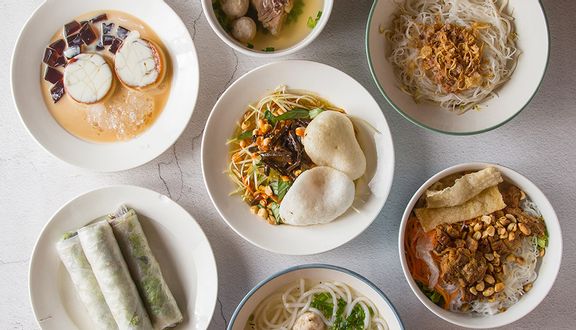 Bánh canh bột gạo/mì + Flan thập cẩm