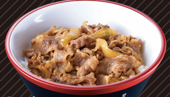 Set B2. Cơm bò hầm teriyaki trứng ốp la M + Gyoza 3 miếng + trà lúa mạch