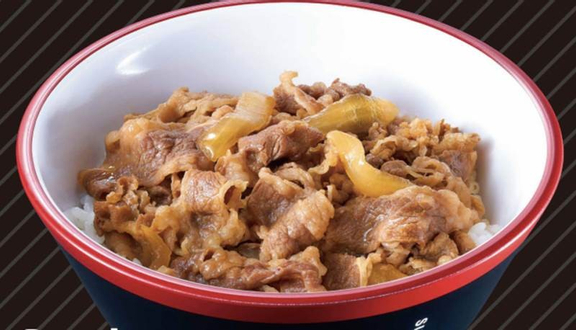Set B1. Cơm bò hầm teriyaki trứng ốp la M + Rau muống + trà lúa mạch