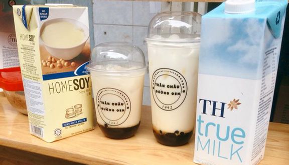 Combo 2: 2 hồng trà sữa tươi trân châu đường đen size L + 2 pudding thỏ ngọc