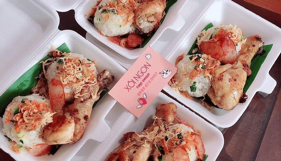 Xôi trứng muối lòng gà trứng non cháy tỏi