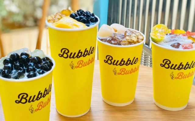 Trà sữa ly Bubble Bubble trân châu trắng
