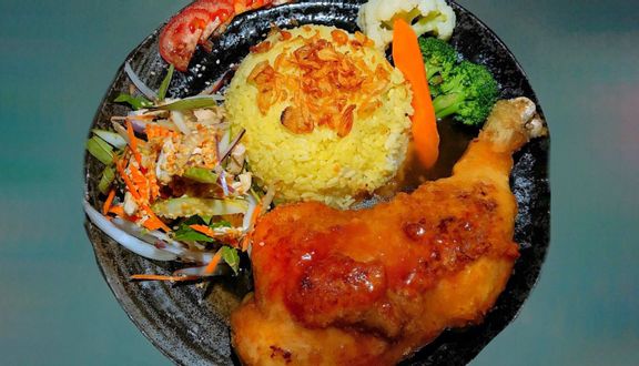 Cơm xối mỡ hành phi