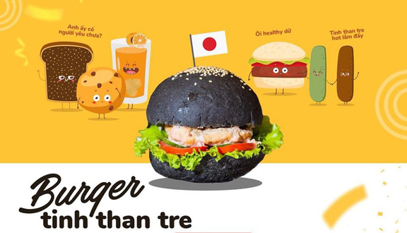 Combo Burger Cơm Gạo Lứt Vàng Nhân Cá Ngừ Sốt Mù Tạt + Trà